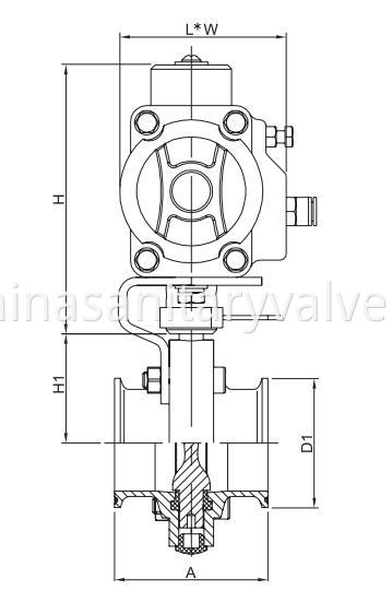 Sanitary Pneumatic Actuator Butterfly Valve Clamp 3A SMS ISO